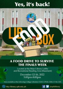 A Food Drive to Survive the Finals Week