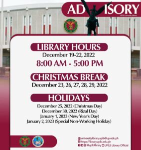 Christmas Break and Holiday Schedules this December 2022
