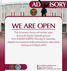 Library Advisory (Transport Strike)