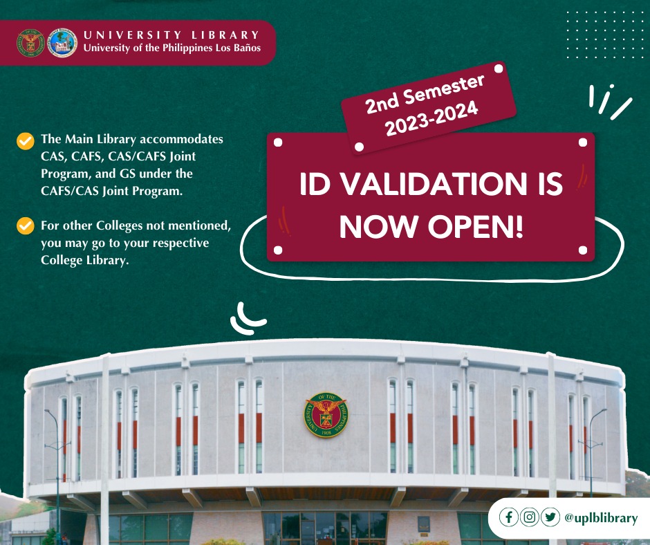 The Online ID Validation for 2nd Semester 2023-2024 is now open.