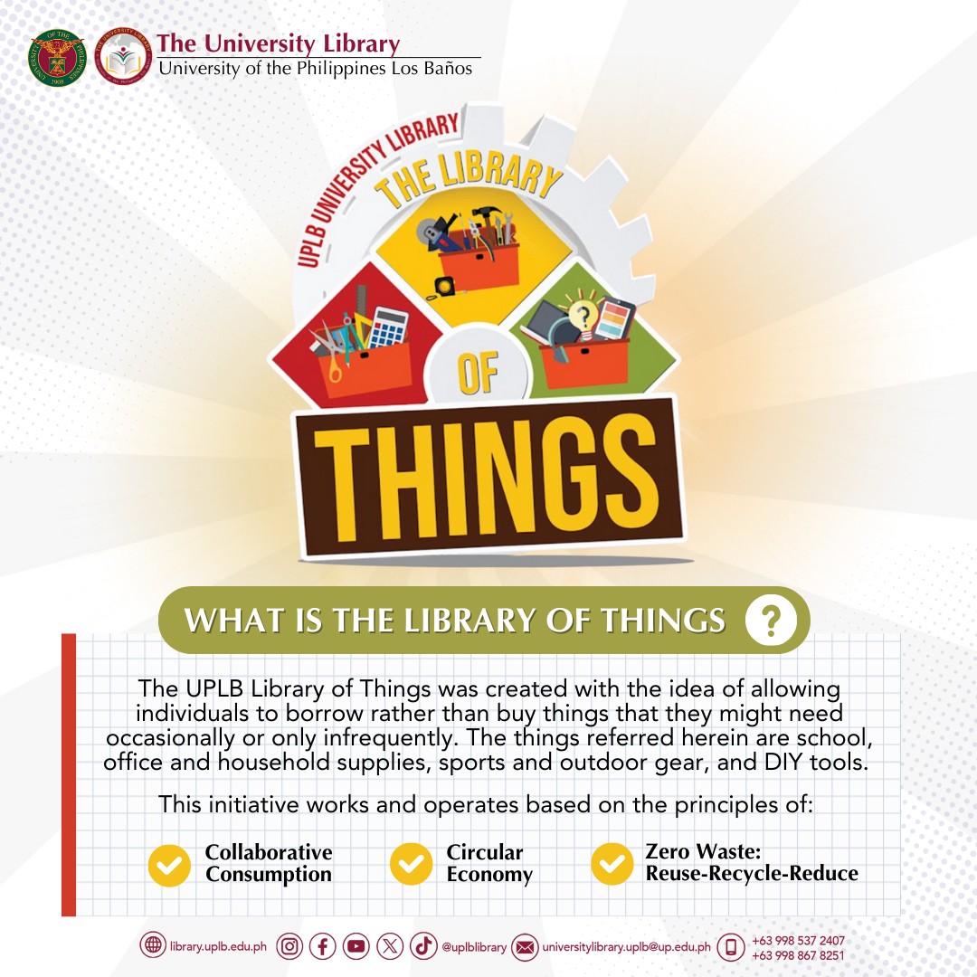 Library Services you may not know – UPLB Library of Things