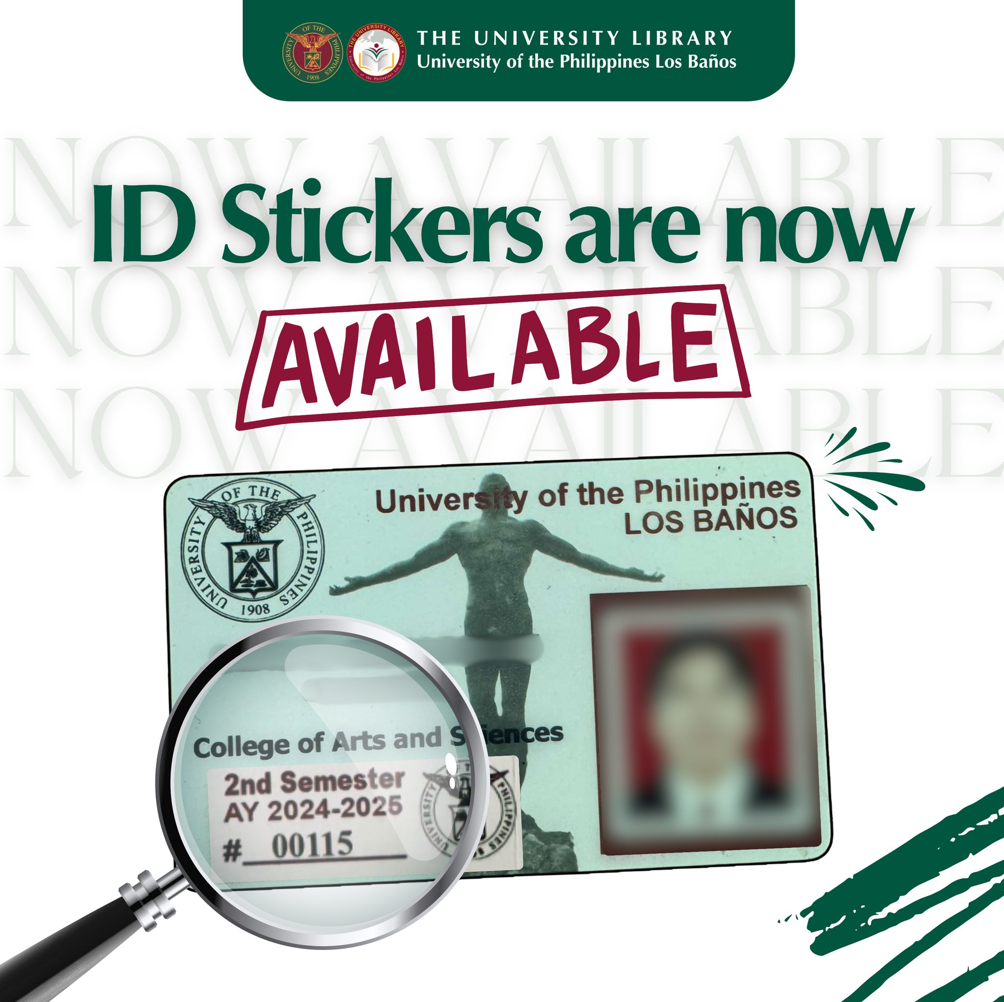 ID Stickers for 2nd Semester A.Y. 2024-2025 are now available!